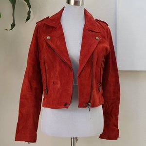 BLANKNYC RUST SUEDE MOTO JACKET SIZE M